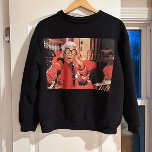 Zara Black Crewneck Sweater with Vibrant Graphic